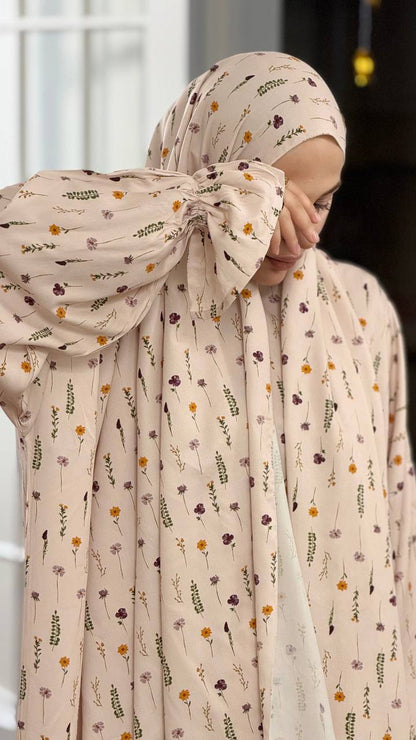 Detail Fida Abaya weiche Viskose mit feinem Blumenmuster